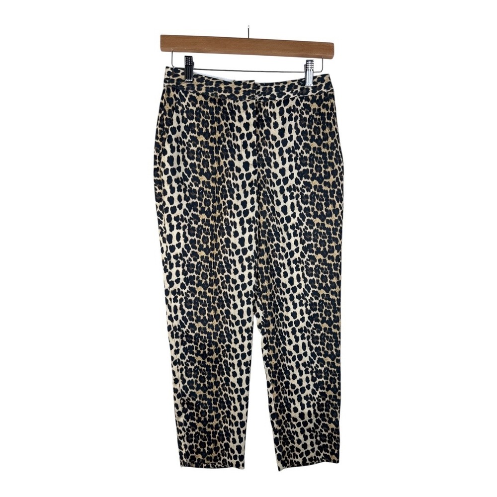 New Top Shop Animal/Leopard Print Pants size 2 Black/Beige
